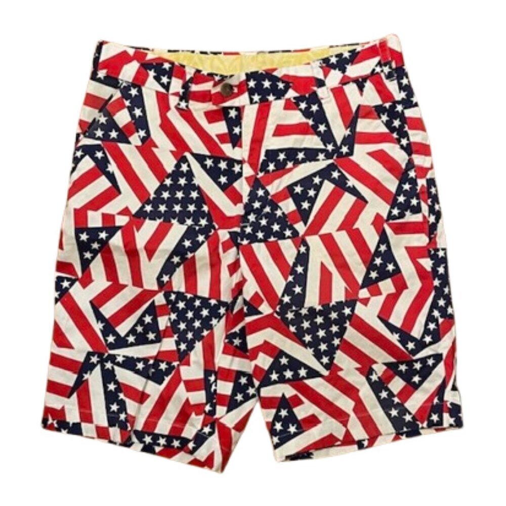 Loudmouth Golf Shorts Red White & Blue Flag USA Patriotic Size 32
